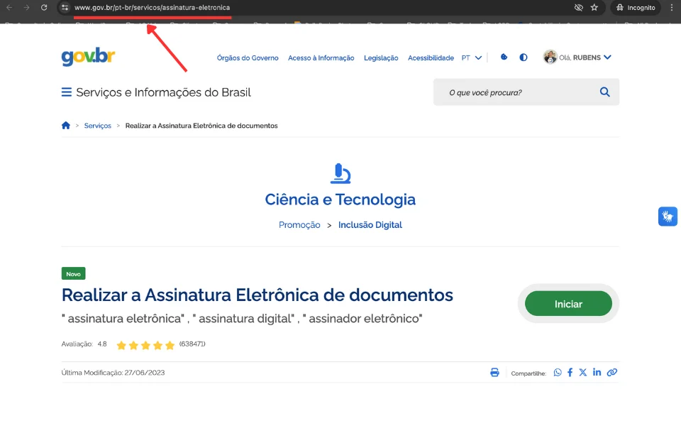  Assinatura Eletronica GOV BR gratis passo a passo - 04