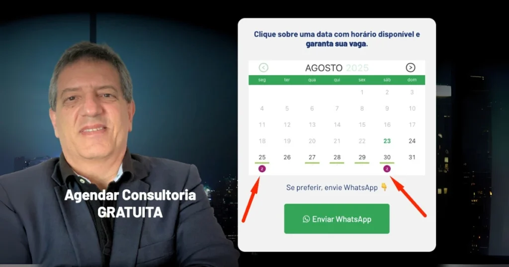 Remarketing Digital - Calendario de horarios disponiveis